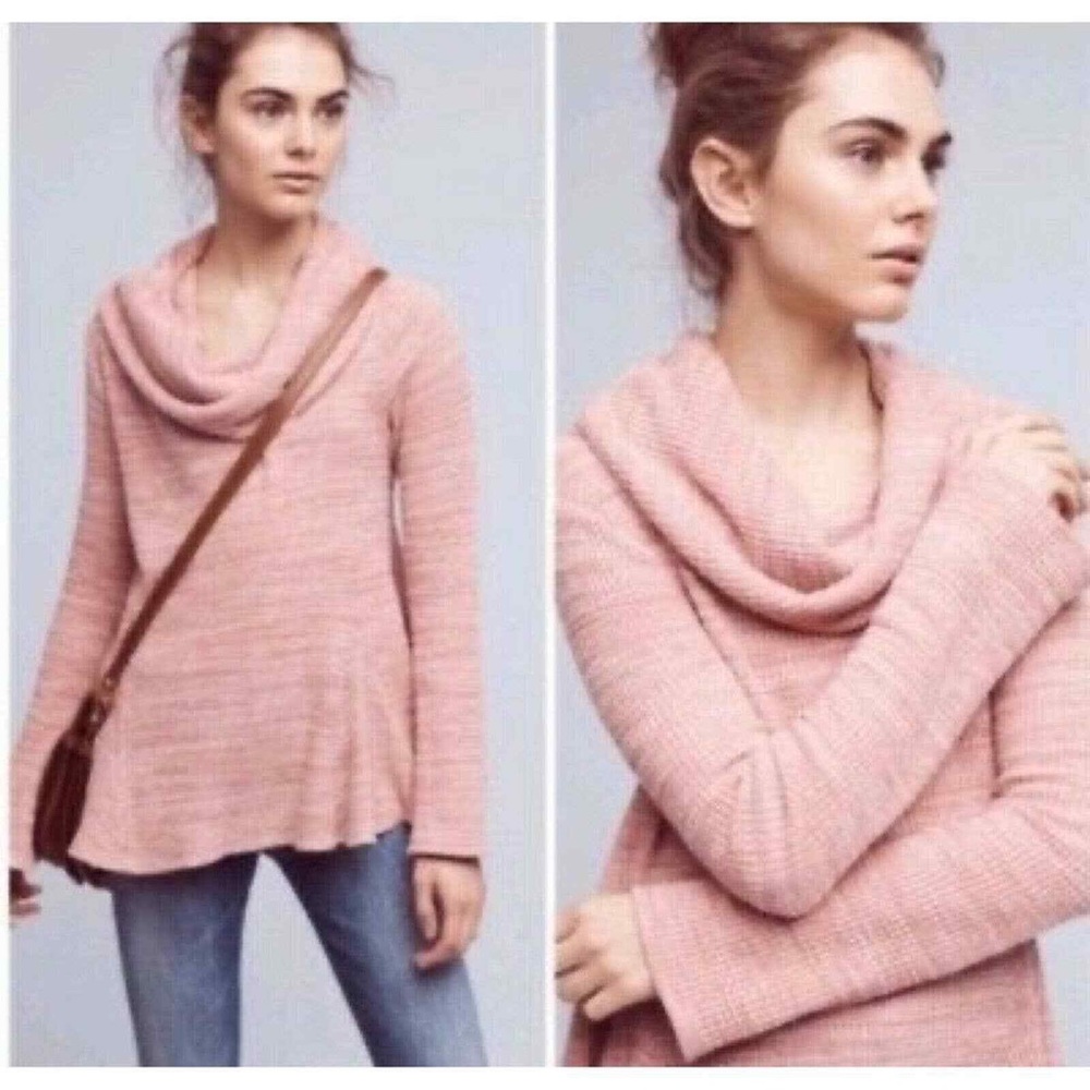 postmark anthropologie maurisa cowl neck waffle knit sweater